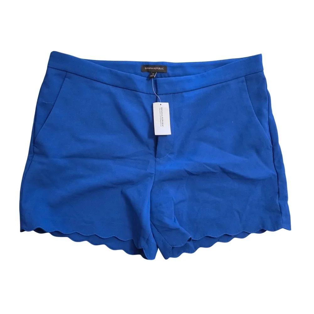 Banana Republic Royal Blue Scalloped Hem Shorts Womens‎ 14 NWT 784051-00-1